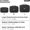 71KLBzjKusL._AC_SL1500_.jpg BUBM Cable Organizer Bag 3pcs Electronics Travel Organizer for Hard Drives, Cables, Phone, USB, SD Card(2 Year Warranty