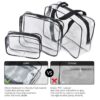 71KjcPOfxL._SL1200_.jpg 3Pcs Crystal Clear PVC Travel Toiletry Bag Kit for Women Men, Waterproof Vinyl Organizer Makeup Bags with Zipper Handle Straps, Cosmetic Bag Pouch Carry on Airport Airline Compliant Bag Handbag