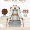 LOVEVOOK Travel Backpack for Women Men as Personal Item Flight Approved, 40L Luggage Carry On Backpack,17.3inch Large Daypack Laptop Backpack Waterproof Outdoor Sports with 3 Packing Cubes,Beige-Brown