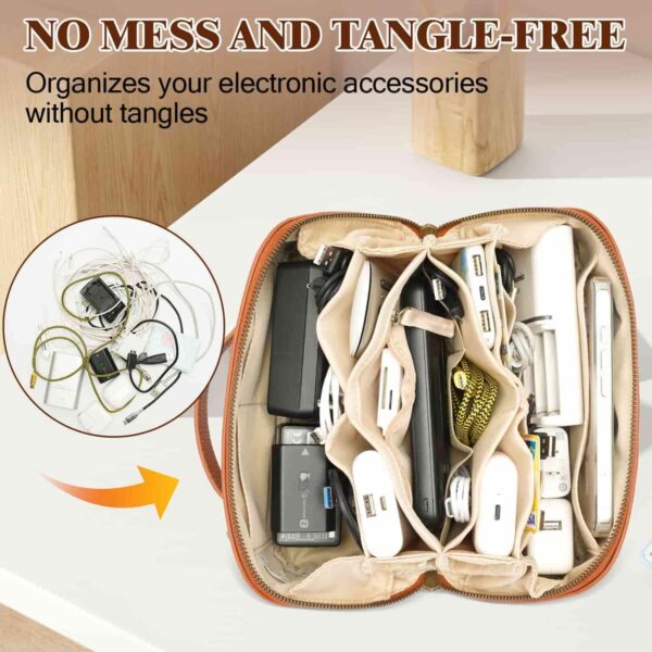 71LdmiUqOwL._AC_SL1500_.jpg Electronic Organizer Travel Case, Portable Waterproof PU Leather Tech Pouch, Accessories Storage Bag, Compact Travel Cord Organizer for Cable, Charger, Phone, Earbuds (3L Black)