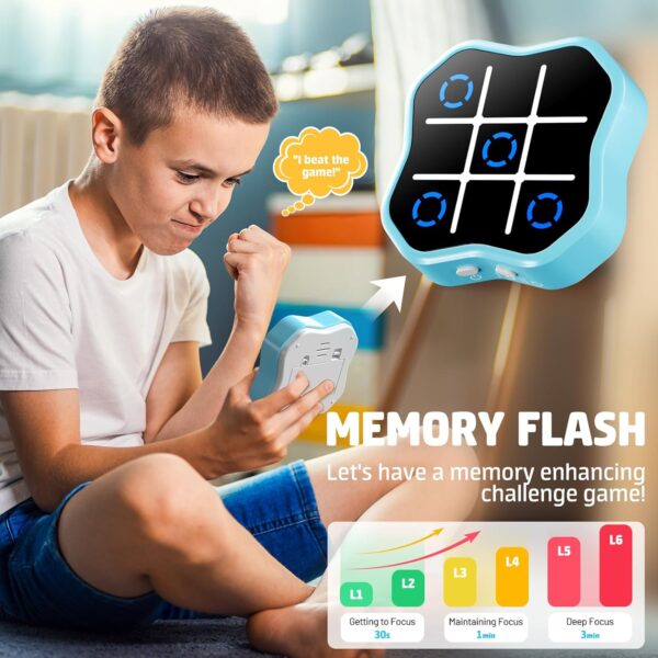 71LrzXOCBkL._AC_SL1500_.jpg Tic Tac Toe Game, 3-in-1 Electronic Handheld Games Console for Kids Memory Growth, Portable Puzzle Travel Games,Board Game for Kids and Adults, Christmas and Birthday Gifts for All Ages 3+