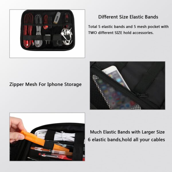 71MVKEl1E7L._AC_SL1500_.jpg MATEIN Electronics Organizer Travel Case, Water Resistant Cable Organizer Bag for Travel Essentials, Gifts for Men, Storage Bag as Accessories for Phone, Cord, Tablet, Black