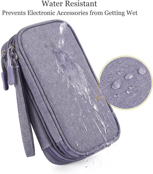 71MiJuOHRfL._AC_SL1200_.jpg Travel Electronic Organizer Pouch Bag, Waterproof Portable Electronic Accessories Storage Multifunctional Case for USB, Cable, Cord, Charger, Phone, Power Bank, Earphone (Purple, Large)