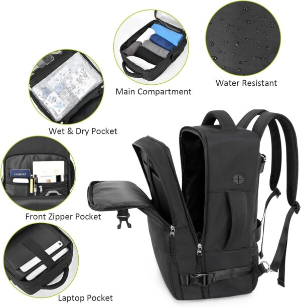 71OAmOIvwoL._AC_SL1500_.jpg Travel Backpack for Women Men,Travel Laptop Backpack w/USB Charging Port, Waterproof Travel Backpack Carry On Flight Approved,Weekender Business Hiking Bag,Laptop Backpack 15.6 inch