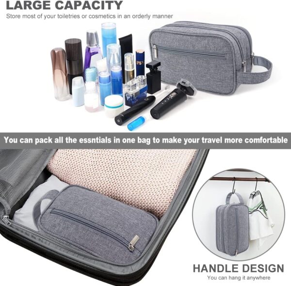 Travel Toiletry Bag for Men Hanging Dopp Kit Waterproof Shaving Bag Dry and Wet Dry Wet Separate Men Accessories Travel Pouch (B-Grey)