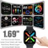 71Ob9UIQxL._AC_SL1500_.jpg Smart Watch for Men Women Compatible with iPhone Samsung Android Phone 1.83 inch Full Touch Screen IP68 Waterproof Bluetooh Fitness Tracker Heart Rate/Sleep Monitor, Black