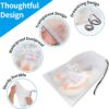 71OeFNY8ZL._AC_SL1500_.jpg Clear Shoe Bags for Travel 5 PCS, 15.7" x 11.8" Travel Shoe Bags for Packing, Waterproof Drawstring Travel Shoe Storage Bag, Travel Essentials for Men and Women