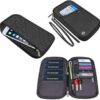 71PdsvG9CL._AC_SL1000_.jpg RFID Passport Wallet with Vaccine Card Slot, Family Travel Passport Holder Document Organizer Bag with Wrist & Neck Double Strap