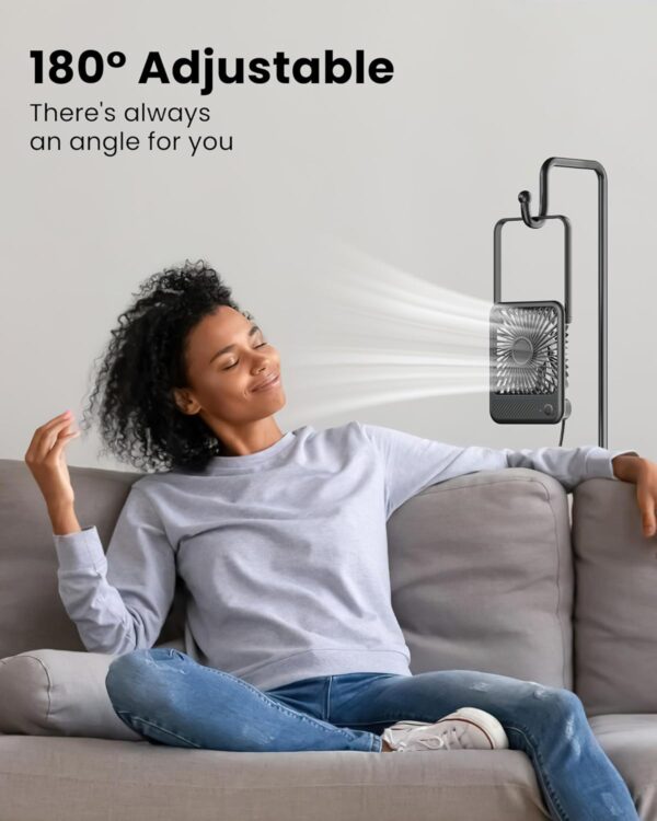 71QFrFScZ0L._AC_SL1500_.jpg Koonie USB Desk Fan, Strong Wind Ultra Quiet Small Personal Fan with 180° Tilt Folding and 3 Speeds Adjustable, USB-C Corded Powered Mini USB Fan for Office Desktop Bedroom, NO BATTERY