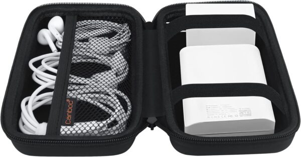 71QkP9u43S._AC_SL1500_.jpg Canboc Electronics Travel Organizer, MacBook Charger Carrying Case, Electronic Accessories Portable Cable Storage Bag for Charging Cords, Power Adapter, MagSafe, USB Hub, Power Bank, Earbuds, Black