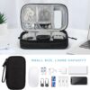 FYY Travel Cable Organizer Pouch Electronic Accessories Carry Case Portable Waterproof Double Layers All-in-One Storage Bag for Cord, Charger, Phone, Earphone Black