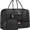 71Qt5mSkCQL._AC_SL1200_.jpg Large Women Travel Duffle Bag - Carry on Overnight Bag Weekend Travel Duffel Tote Bag Yoga Gym Bag with Wet Pocket Toiletry Weekender Overnight Bag for Travel Business Trips Sport Hospital Black