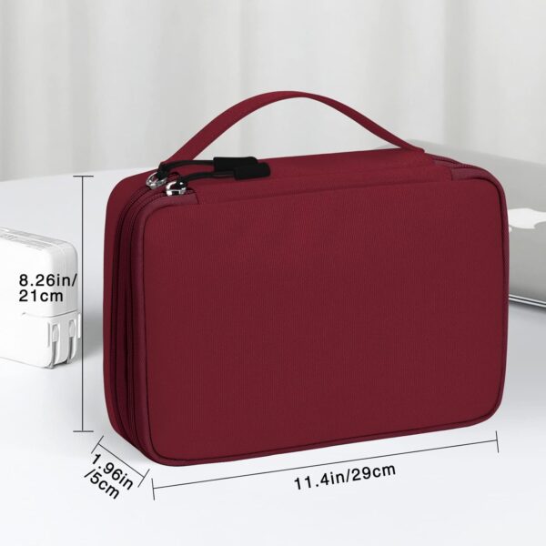 71RJZbfSclL._AC_SL1500_.jpg FYY Electronic Organizer, Travel Cable Organizer Bag Pouch Electronic Accessories Carry Case Portable Waterproof Double Layers All-in-One Storage Bag for Cable, Cord, Charger, Phone, Hard Drive Red