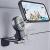 MiiKARE Airplane Travel Essentials Magnetic Phone Holder, Universal Handsfree Phone Mount for Flying with 360 Degree Rotation, Travel Must Haves Phone Stand for Desk, Tray Table, Black