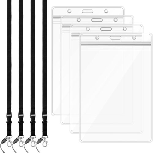 71RNKziMB1L._AC_SL1500_.jpg 4 Pack Waterproof Passport Holder for Travel with Lanyards Resealable Lanyard Passport Protector Ticket Holder for Women Men