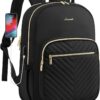 71RVtKq8nWL._AC_SL1500_.jpg LOVEVOOK Laptop Backpack Purse for Women, Work Travel Computer Bags, College School Backpack for Student Girl, Quilted Casual Daypack with USB Port, Fit 15.6 Inch Laptop, Black
