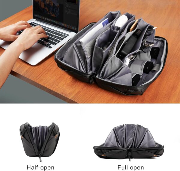 71Sceuud2oL._AC_SL1500_.jpg Besnfoto Tech Pouch Electronic Organizer Accessory Bag Waterproof Travel Portable Carrying Case for Cables, Camera Batteries, Photography card, MaceBook Charger