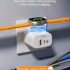 23W for Apple Watch Charger, Portable Dual Ports Fast Charging Plug, USB C Wall Power Adapter for Apple Watch 9/8/7/6/5/4/3/SE/Ultra, Compatible with iPhone Samsung AirPods Android-White
