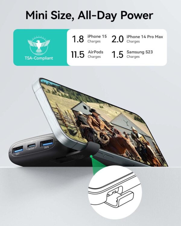 71T2vuxEGcL._AC_SL1500_.jpg INIU Portable Charger, Smallest 22.5W 10000mAh Power Bank, USB C in/Output Fast Charging 3-Output Mini Battery Pack Charger with Phone Holder for iPhone 16 15 14 13 12 Samsung S23 Google iPad Tablet