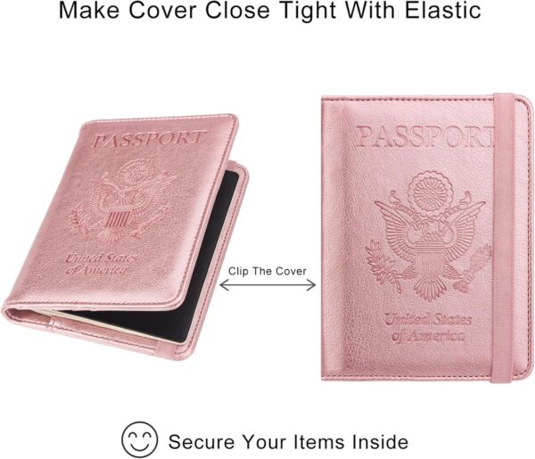 71TBEX7AqAL._AC_SL1500_.jpg WALNEW Passport Holder for Travel, RFID Passport Cover Wallet for Women Men, PU Leather Passport Book Card Holder Case with Pen, Travelling Essentials for Flying
