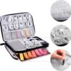 Electronics Organizer Travel Case Cord Cable Charger Organizer Bag Travel Accessories Essentials for Women Men Double Layers Tech Pouch with 5 Cable Ties for Phone Power Bank SD Card USB, Black