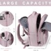 SHRRADOO Travel Laptops Backpack for Women Men, Casual Work Bag 17inch Backpack Airline Approved Backpack for Hiking Business (Pink khaki)