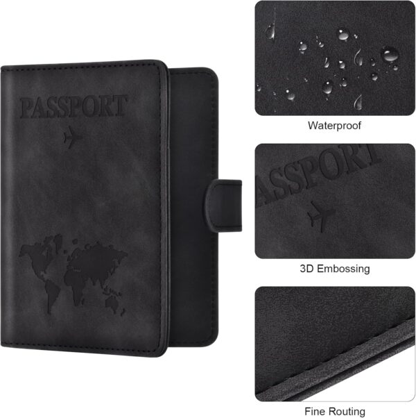 71U9xOVJ9UL._AC_SL1500_.jpg Eoehro Passport Holder for Travel Essentials, Passport Wallet Cover Case for Travel Must Haves Accessories,Passport Book Holders for Women and Men(black)