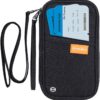 71UR5V4qbbL._AC_SL1000_.jpg RFID Passport Wallet with Vaccine Card Slot, Family Travel Passport Holder Document Organizer Bag with Wrist & Neck Double Strap
