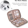 BAGSMART Large Electronics Organizer Travel Case, Travel Essentials, Cord Organizer Travel Cable Organizer Bag, Travel Accessories for Women, Pink