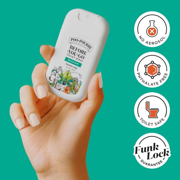 71UflY7a0L._AC_SL1500_.jpg Poo-Pourri Before-You-Go Toilet Spray, Beach Bum, 1 Fl Oz Pocket Travel Size - Coconut, Orchid and Toasted Praline