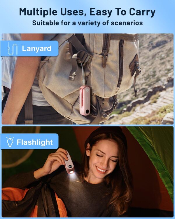 71Ulp423-ML._AC_SL1500_.jpg SWEETFULL Portable Handheld Mini Fan with LED Display, 2-in-1 Personal Foldable USB Rechargeable Hand Held Fan & Flashlight for Travel, Lash Eyelash, Cute Small Pocket for Women, Girls