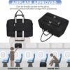71VB36X8T-L._AC_SL1500_.jpg Large Women Travel Duffle Bag - Carry on Overnight Bag Weekend Travel Duffel Tote Bag Yoga Gym Bag with Wet Pocket Toiletry Weekender Overnight Bag for Travel Business Trips Sport Hospital Black