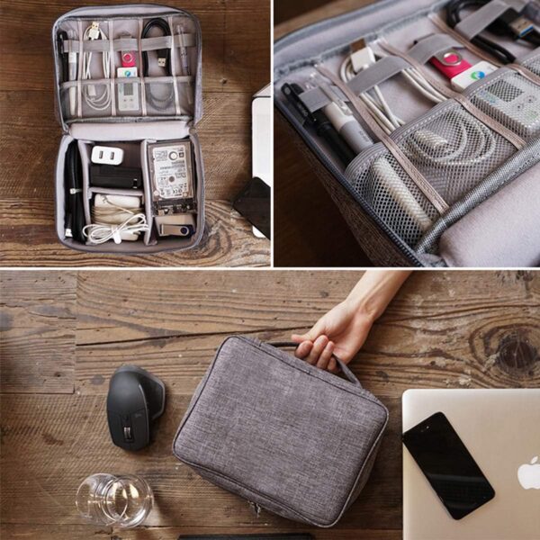 71VY4N6b4L._AC_SL1200_.jpg Electronics Organizer, OrgaWise Electronic Accessories Bag Travel Cable Organizer Three-Layer for iPad Mini, Kindle, Hard Drives, Cables, Chargers