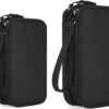 Electronics Organizer Travel Case, 2 Pack Electronic Accessories Carry Case, Waterproof Cable Organizer Bag for Cable, Cord, USB Charger, Phone, Power Bank, Earphone (Small+Big, Black)
