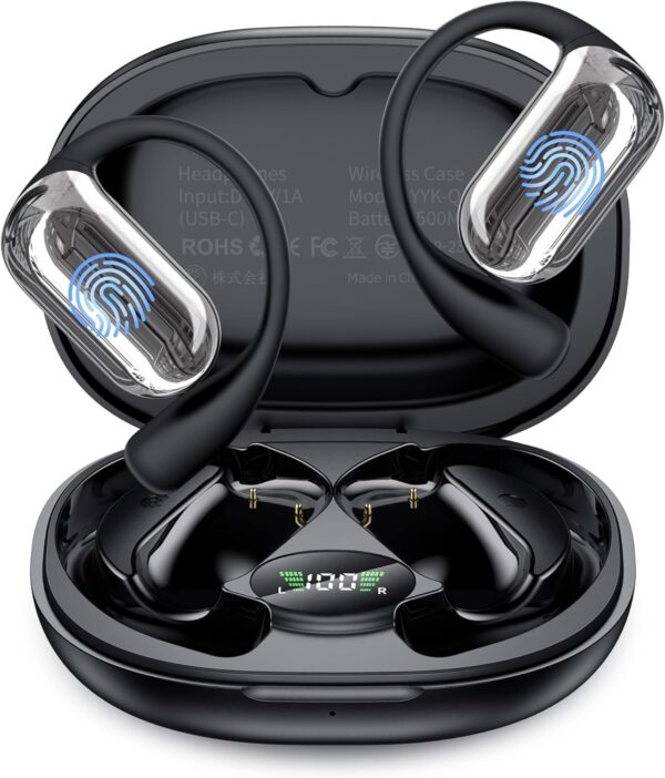 AI Language Translation Earbuds Real-Time, 144 Languages & Accents, Audifonos Traductores Inglés Español, Compatible with iOS & Android, Ideal for Travel, Business, Learning (Deep Black)