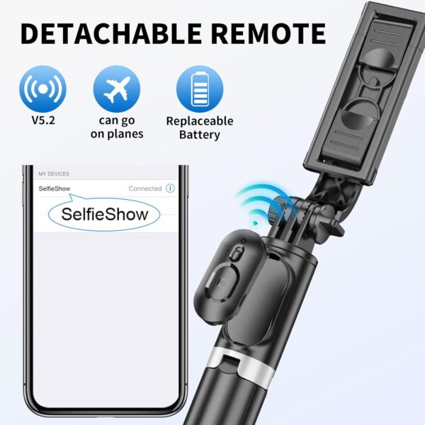 71WIZ3-7L._AC_SL1500_.jpg Selfie Stick Tripod, All in One Extendable & Portable iPhone Tripod Selfie Stick with Wireless Remote Compatible with iPhone 16 15 14 13 12 11 pro Xs Max 8 7, Galaxy Note10/S20/S10/OnePlus 9/9 PRO etc