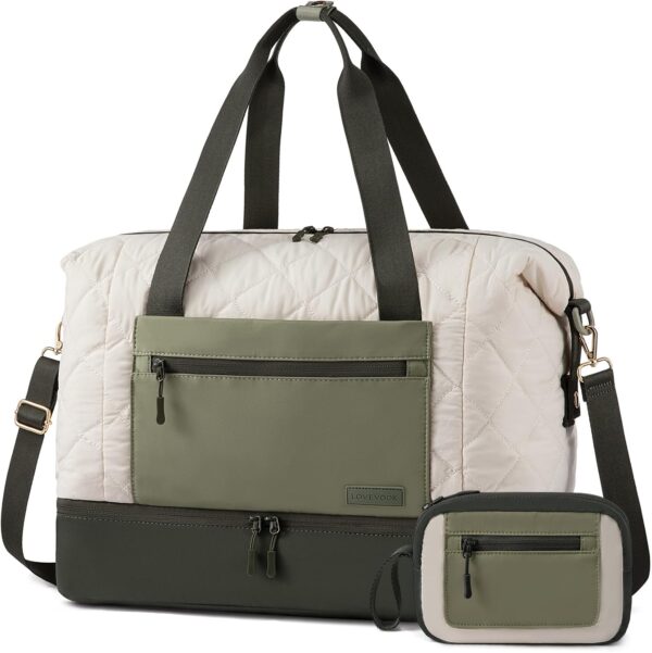 71WUQdMQSHL._AC_SL1500_.jpg LOVEVOOK Weekender Bags for Women, Puffer Travel Duffel Bags for Woman, Large Hospital Bag for Women Labor Delivery with Shoe Compartment, Carry On Overnight Bag, Personal Item Travel Bag for Airplane