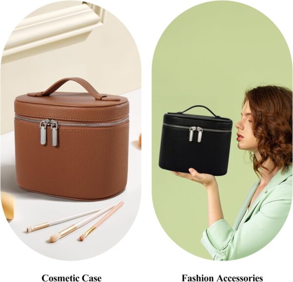 71Wd596iblL._AC_SL1500_.jpg Makeup Bag, Travel Make up Case with Compartments and Handle, Portable Cosmetic Organizer Bags,Toiletry Bag for Women