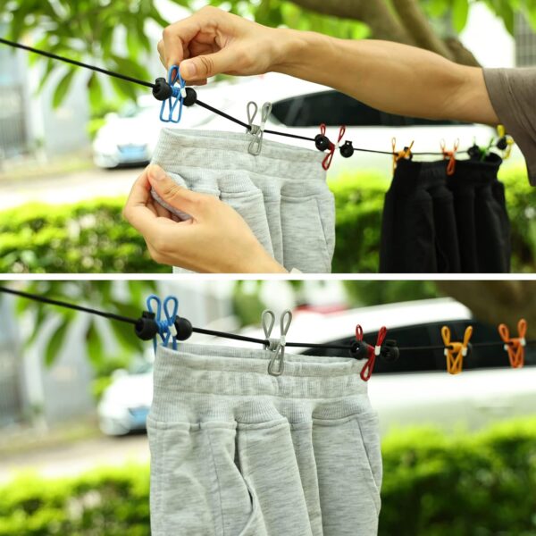 71Wp6z4tIL._AC_SL1500_.jpg Retractable Portable Clothesline for Travel,Clothing line with 12 Clothes Clips, for Indoor Laundry Drying line,Outdoor Camping Accessories