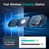 71X0pCJy47L._AC_SL1500_.jpg 3 in 1 Charging Station for iPhone 16/15/14/13/12 Series, Travel Charger for Multiple Devices for AirPods 4/3/2/Pro,Wireless Charger Magnetic Charging for Apple Watch S10 Series(Black)