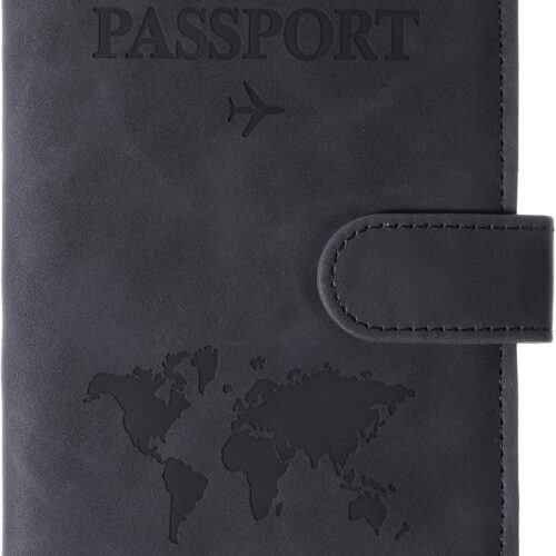 71XFOKjjVML._AC_SL1500_.jpg Passport Holder for Travel Leather Wallet Cover Case Must Haves Credit Card Bag Book Holder Protector Cruise Ship Vacation Essentials Accessories with Magnetic Buckle for Women and Men Gifts