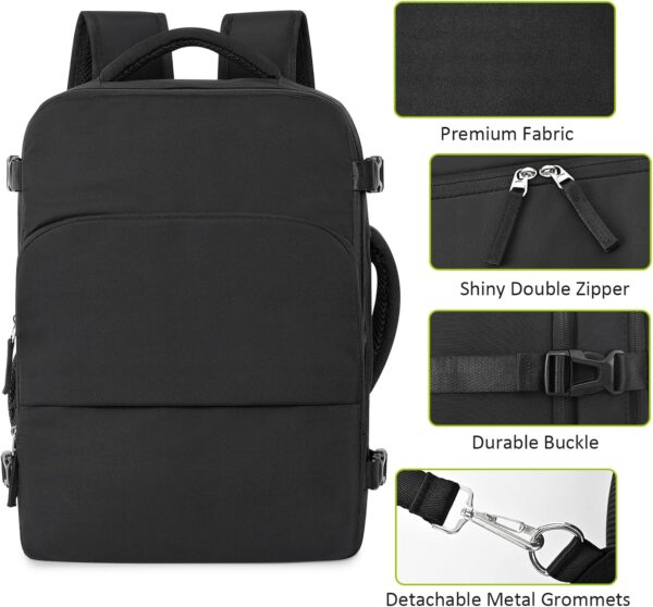 71XKU3-aICL._AC_SL1500_.jpg Travel Backpack for Women Men,Travel Laptop Backpack w/USB Charging Port, Waterproof Travel Backpack Carry On Flight Approved,Weekender Business Hiking Bag,Laptop Backpack 15.6 inch
