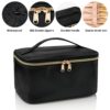 71Xaq2EfNqL._SL1500_.jpg OCHEAL Makeup Bag, Portable Cosmetic Bag, Large Capacity Travel Makeup Case Organizer, Black For Women Toiletry Bag for Girls Traveling With Handle and Divider