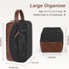 71XcWDxbo6L._AC_SL1500_.jpg Travel Toiletry Bag for Men, Hanging Toiletry Organizer, Water Resistant Shaving Kit with Large Capacity for Travel Accessories (Black)