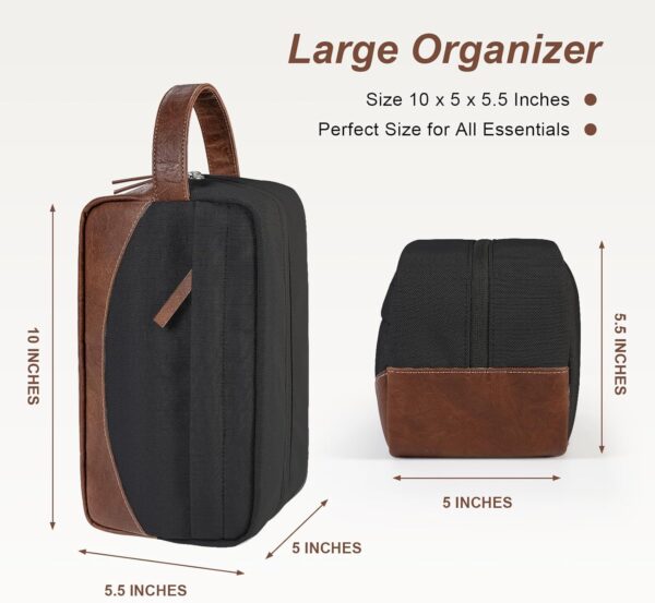 71XcWDxbo6L._AC_SL1500_.jpg Travel Toiletry Bag for Men, Hanging Toiletry Organizer, Water Resistant Shaving Kit with Large Capacity for Travel Accessories (Black)