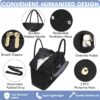 71YWunzQ3AL._AC_SL1200_.jpg Large Women Travel Duffle Bag - Carry on Overnight Bag Weekend Travel Duffel Tote Bag Yoga Gym Bag with Wet Pocket Toiletry Weekender Overnight Bag for Travel Business Trips Sport Hospital Black