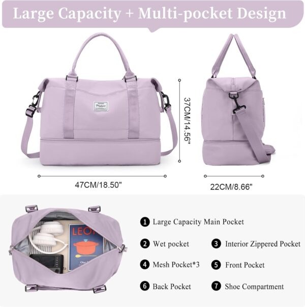71YcqRt81-L._AC_SL1500_.jpg Weekender Bags for Women,Personal Item Travel Bag with Shoes Compartment,Overnight Travel Duffel Bag with Toiletry Bag
