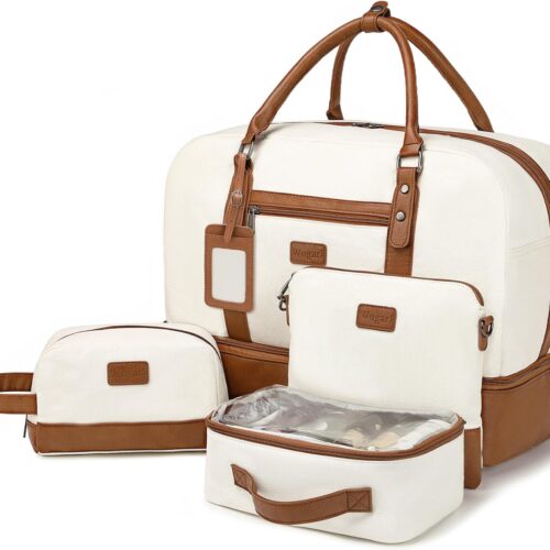 71ZcH1Tdn6L._AC_SL1500_.jpg Wogarl Weekender Bags for Women Large Overnight Bag Weekend Travel Duffel Bag Carry on Shoulder with Shoe Compartment Toiletry Bag for Travel Business Gym