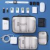 AKOZLIN Padded 3pcs/set Travel Organizer Office Cord Cable Electronics Accessories Bag Electrical Cord Management Case