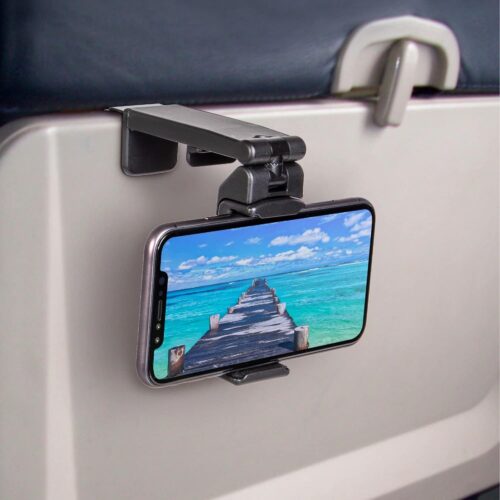 71ZwhaVRgAL._AC_SL1500_.jpg Perilogics Universal in Flight Airplane Phone Holder Mount. Hands Free Viewing with Multi-Directional Dual 360 Degree Rotation. Pocket Size Must Have Airplane Travel Essential Accessory for Flying